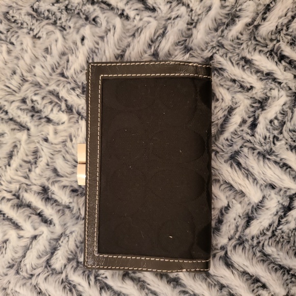 Black Coach Wallet with Stitching - Picture 2 of 3
